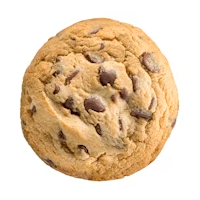 Chocolate chip cookie on a white background