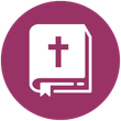 an icon of a bible with a cross on it