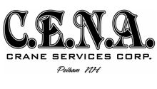 C.E.N.A. Crane Services Corp. logo with stylized text and "Pelham NH" underneath.