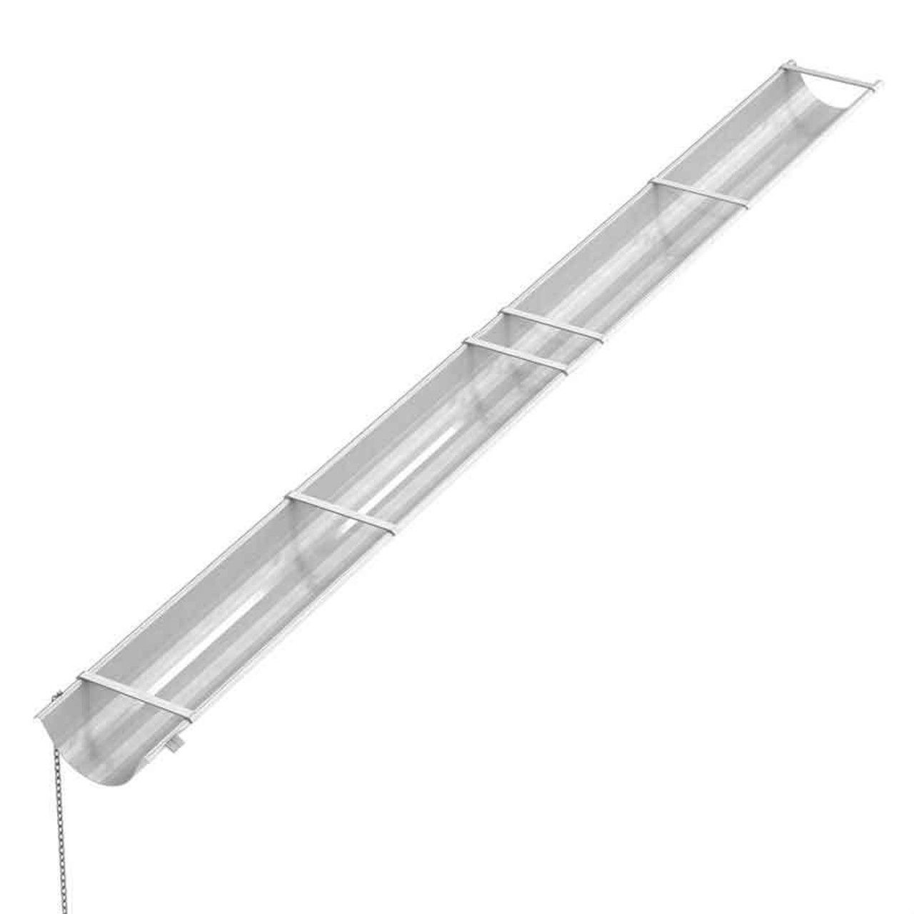 A long white pipe with a chain attached to it