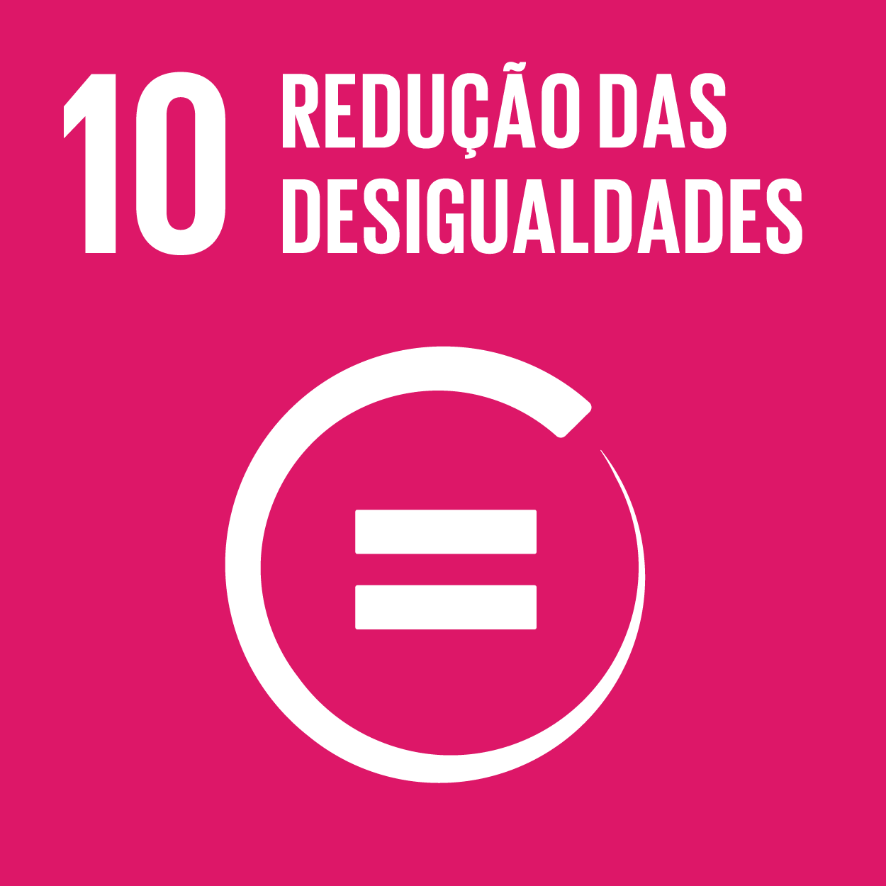 Quadrado rosa com o número 10, texto 