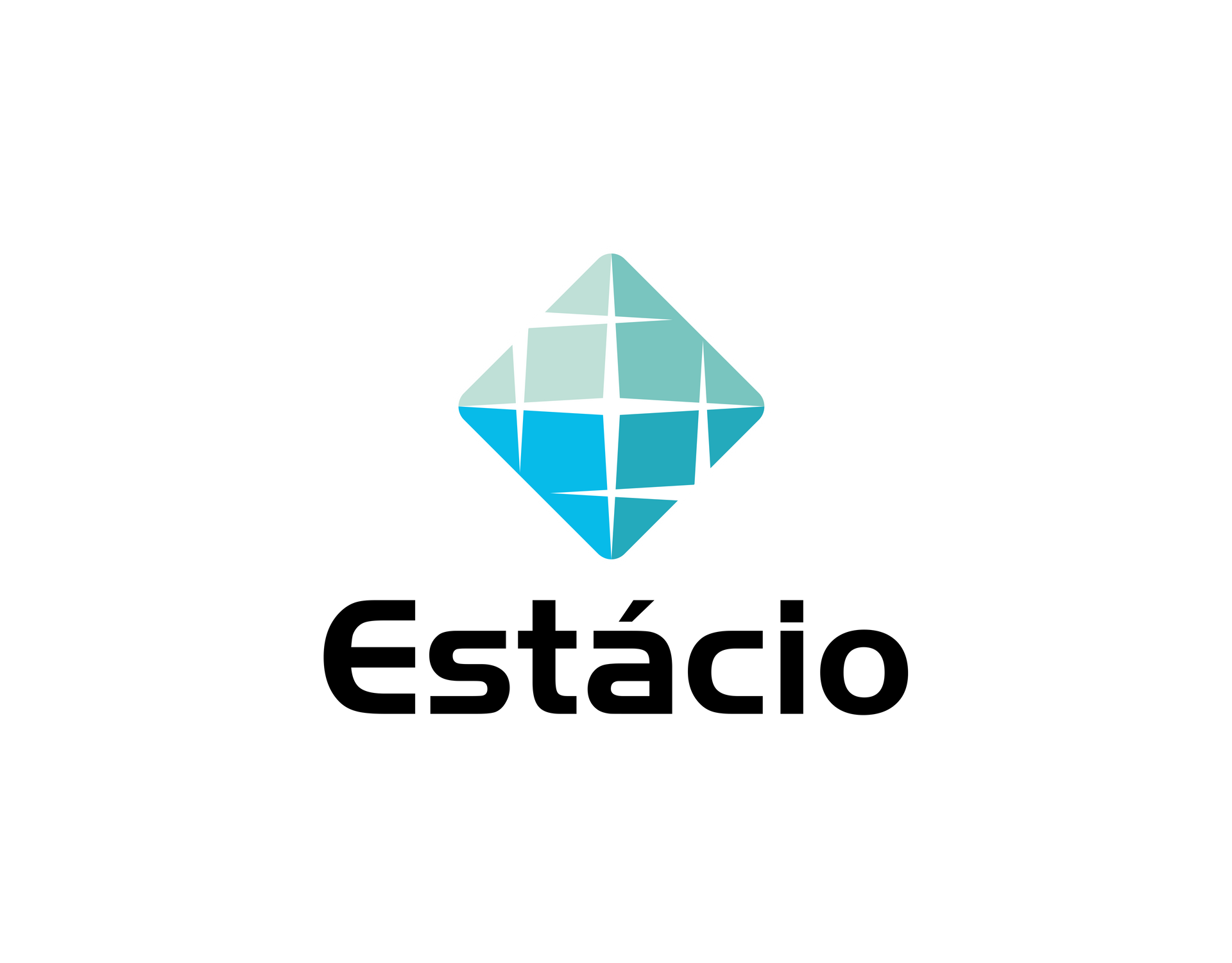 Logo for Estácio education institution: a blue, diamond-shaped graphic above the word