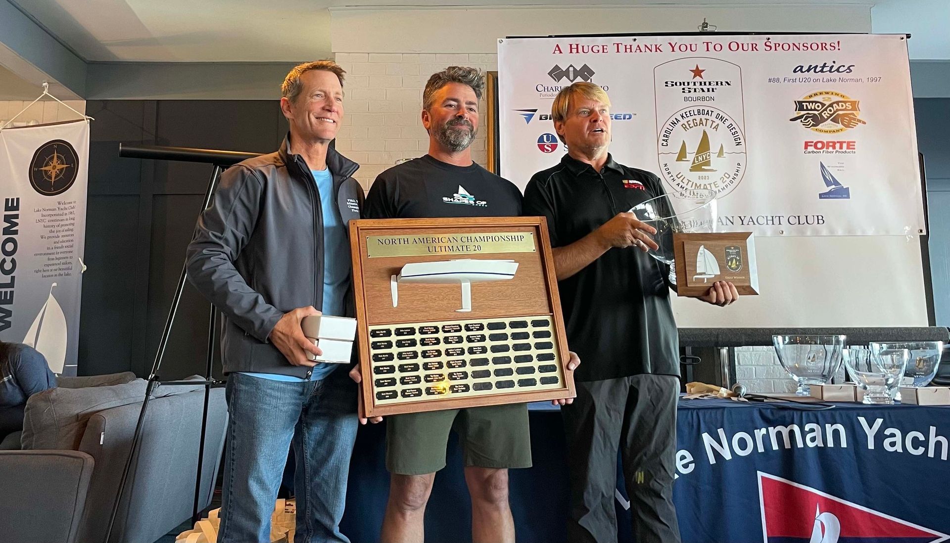 Steve Shaw, Tim Porter and Dave Rink in first place.