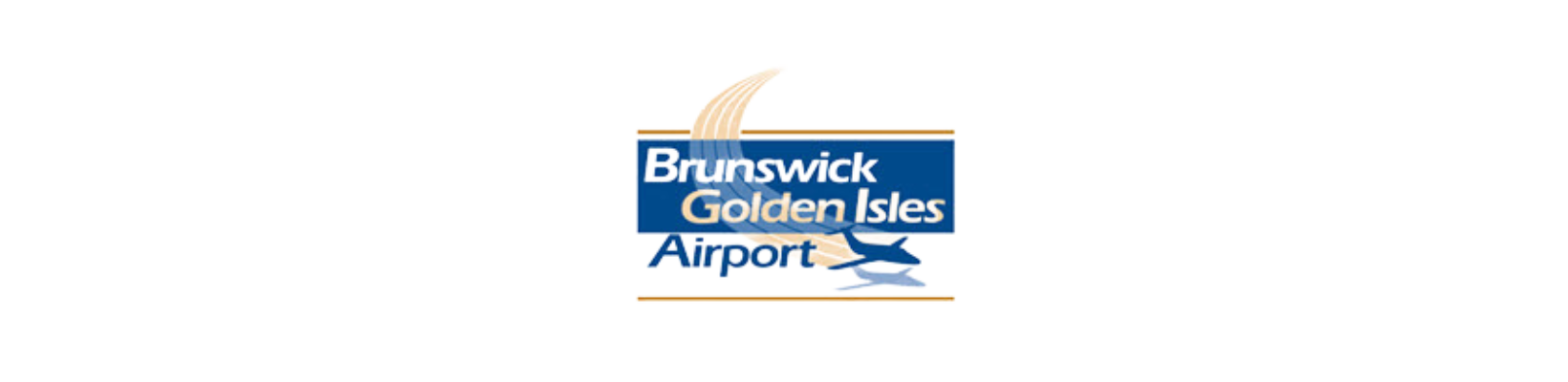 The logo for brunswick golden isles airport