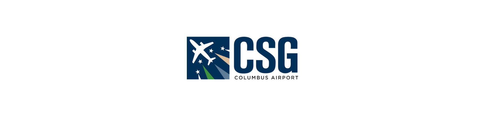 A blue and white logo for a company called csg