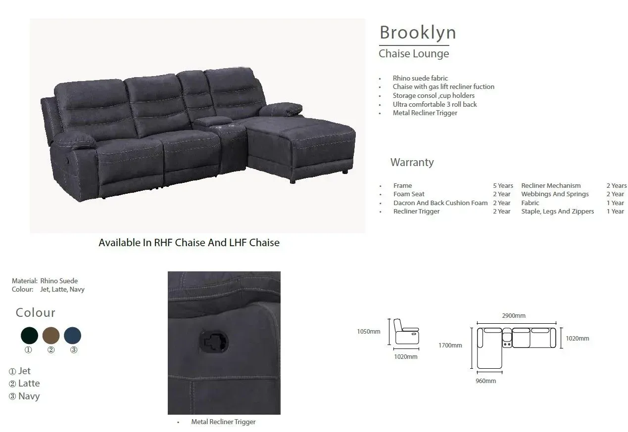 Black sectional sofa product listing with color options and dimensions on a white background