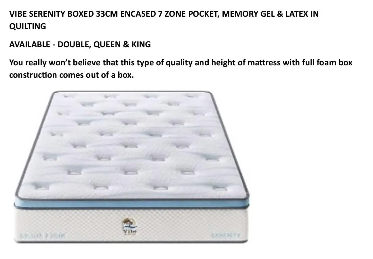 White spring mattress advertisement with blue trim and promotional text on a white background