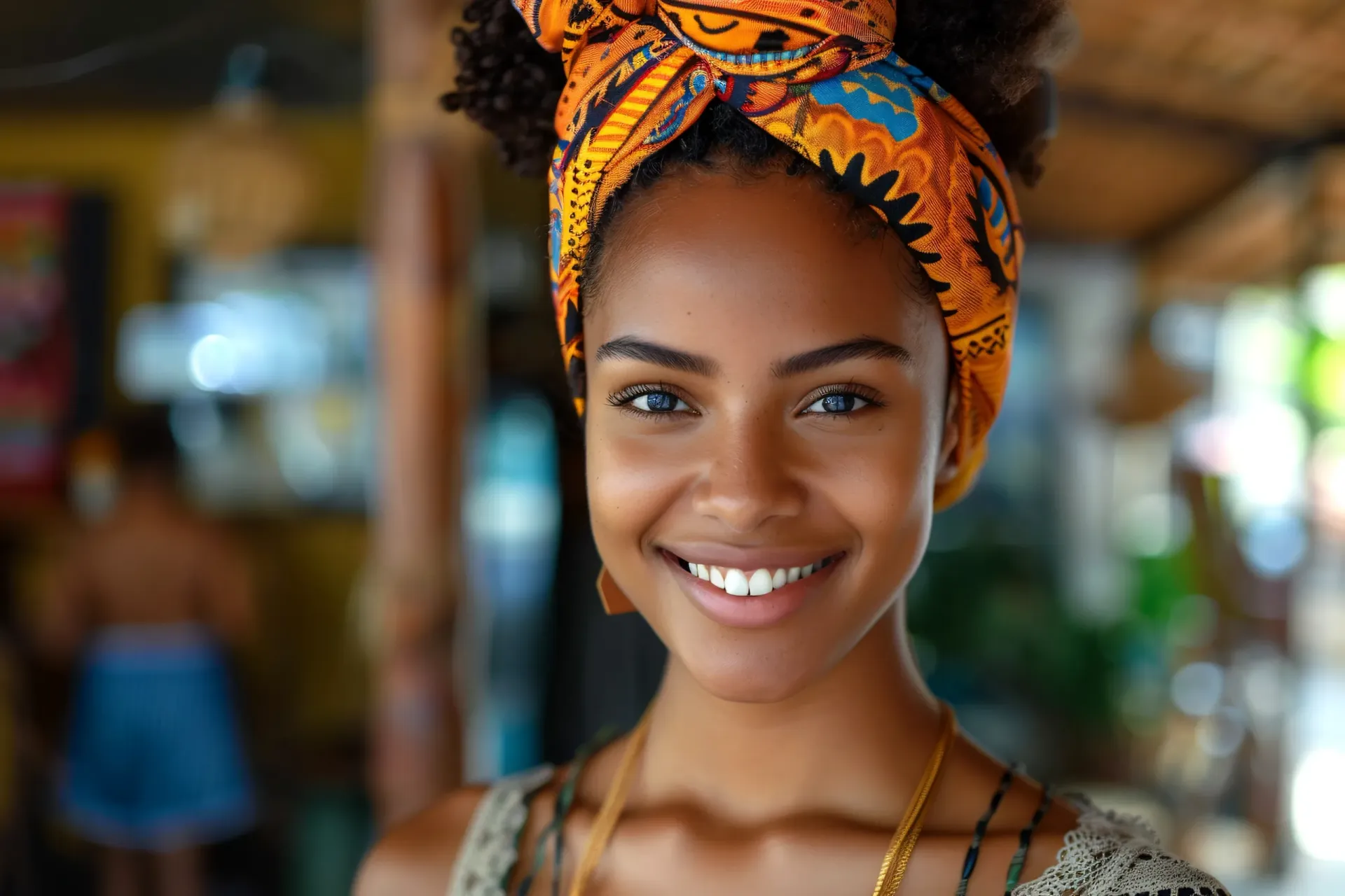 Mulher com turbante colorido — Consciência Negra