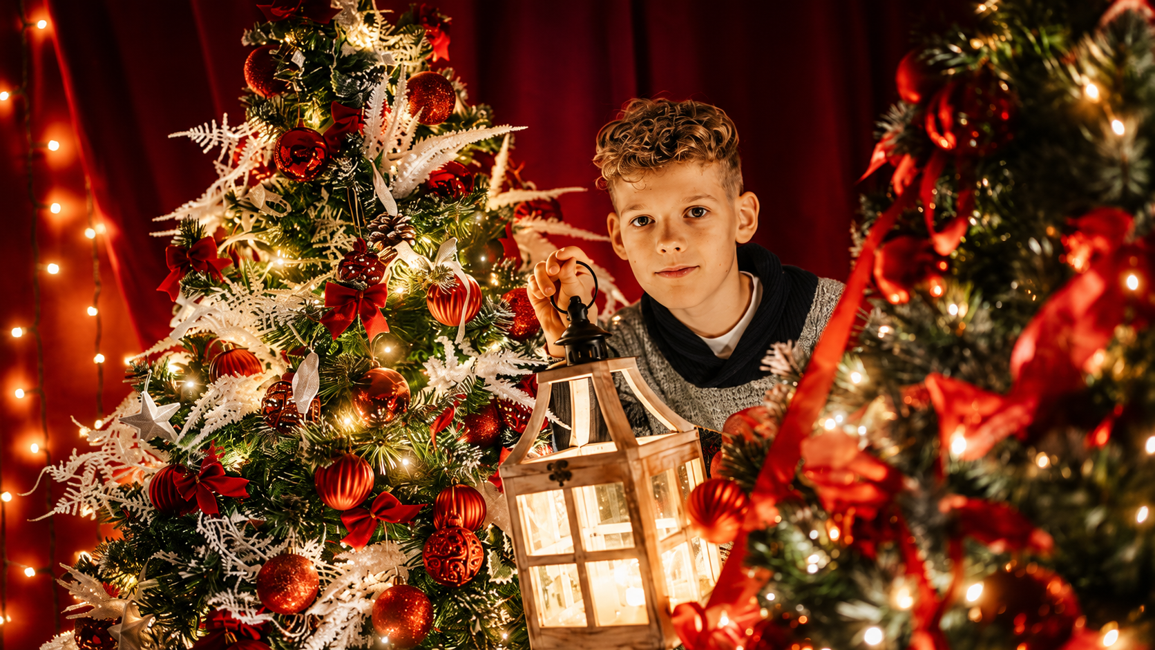 A magia das luzes de Natal