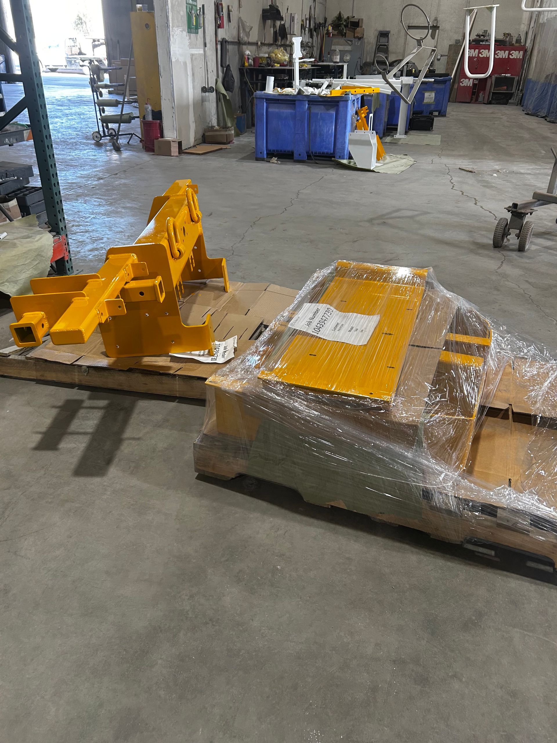 Machinery components after industrial coating — built to withstand harsh working environments.