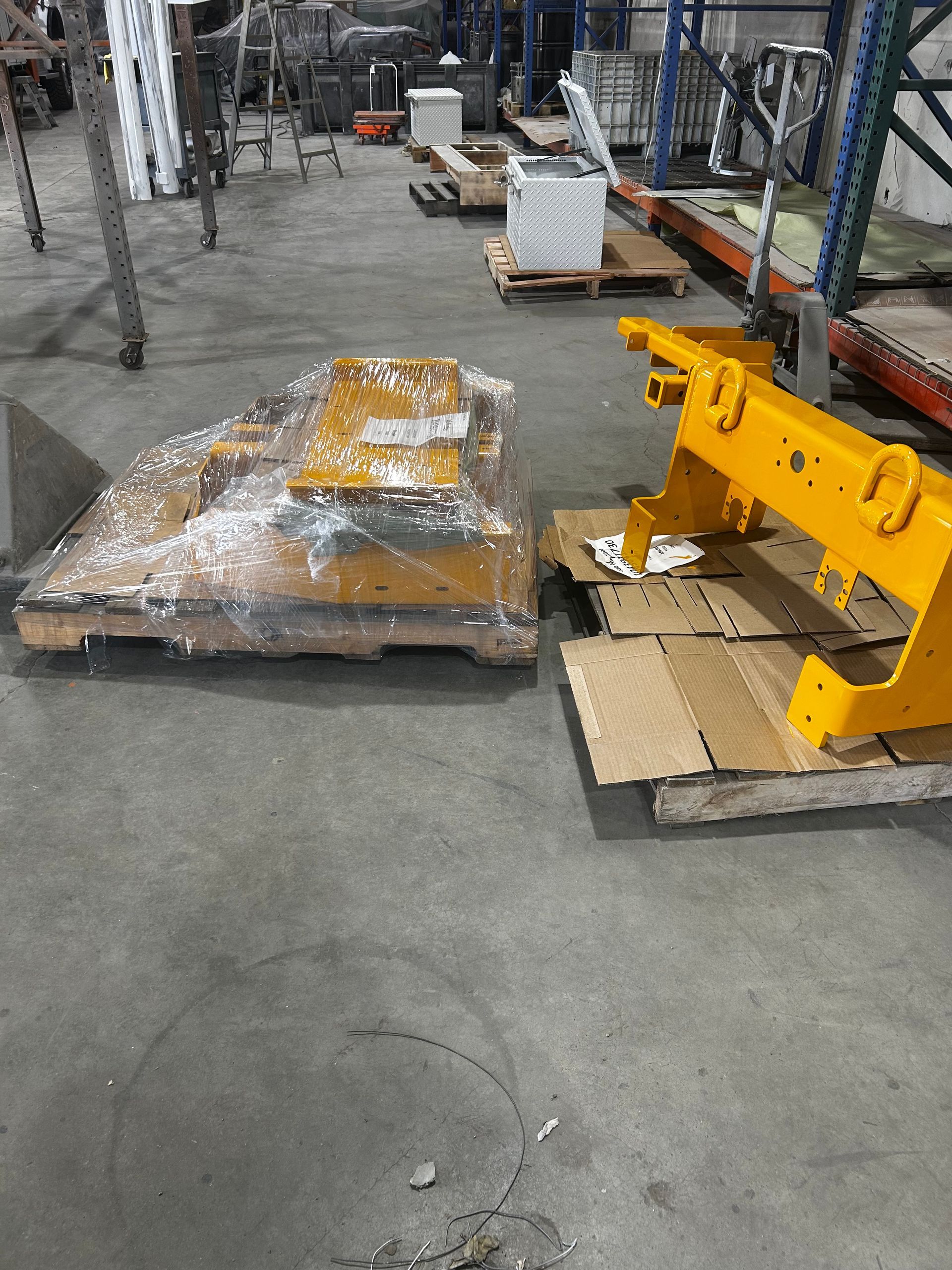 Coated, wrapped, and staged for delivery to a commercial customer.