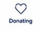 Heart icon above the word “Donating” on a white background