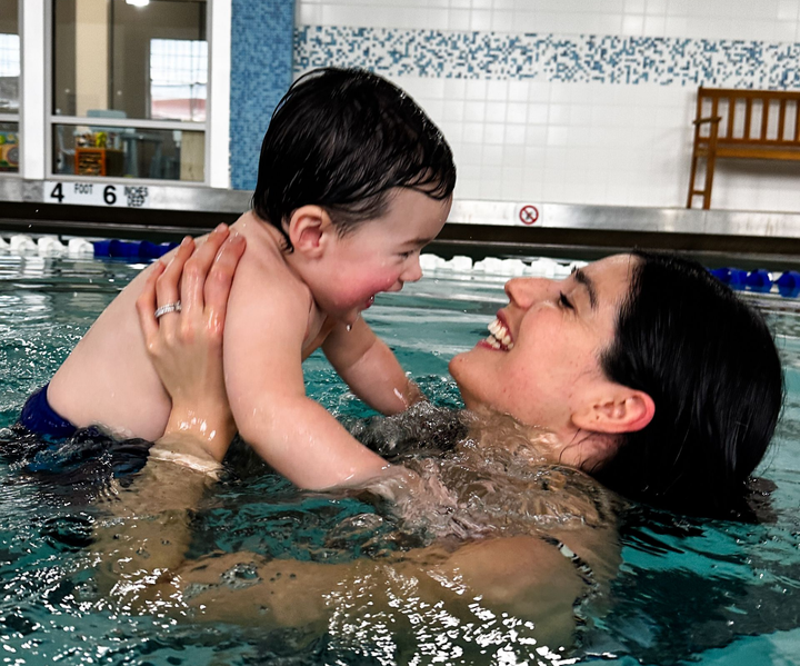 Family in Pool — Baldwin Place, NY — Wings Over Water School of Swimming Family in Pool — Baldwin Place, NY — Wings Over Water School of Swimming