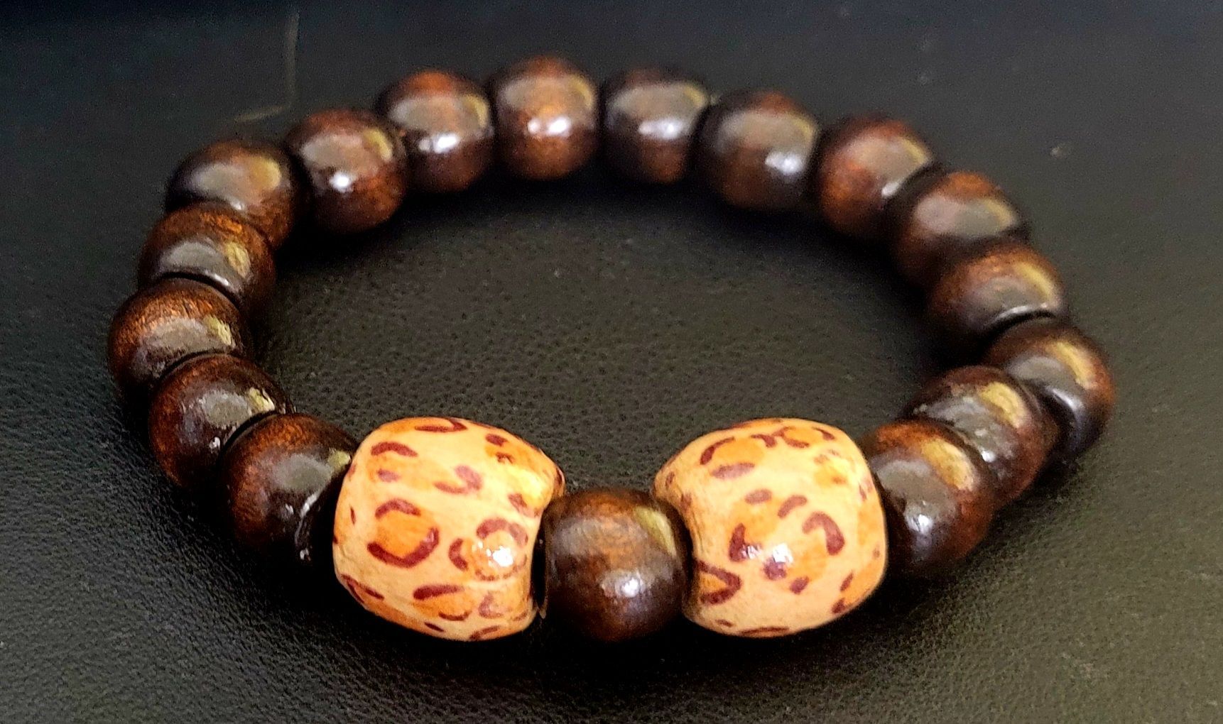 Tas Tas 10mm Brown Wood adjustable Men's Bracelet – Natural, Stylish & Durable