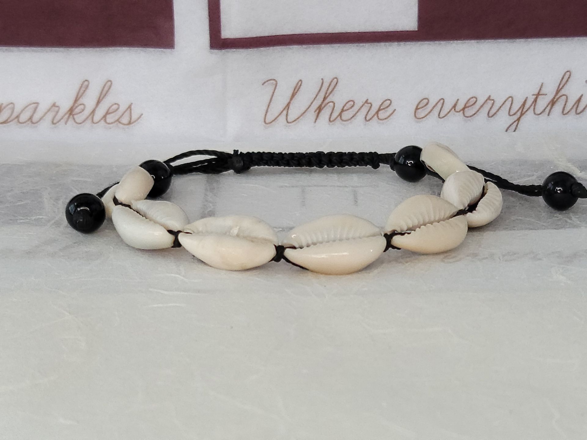 Ugandan Cowrie Shell Adjustable Bracelet