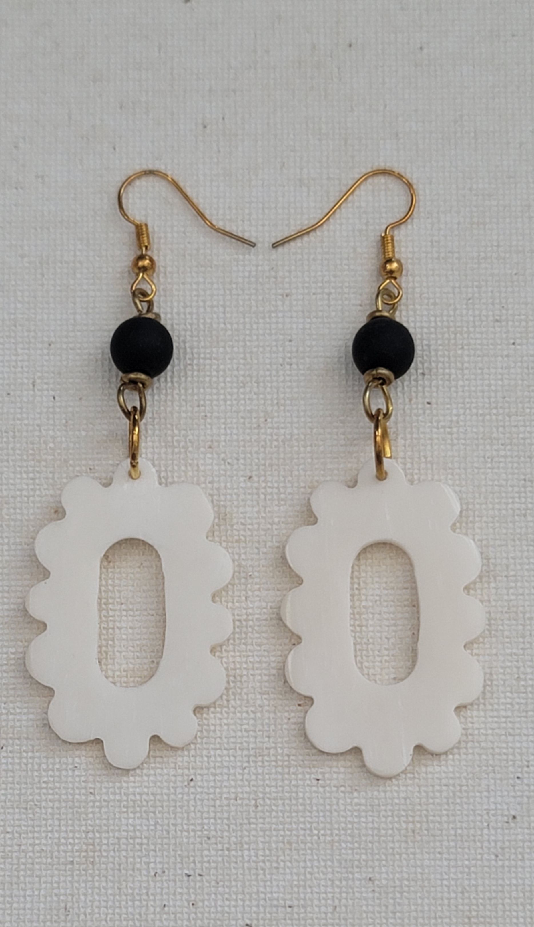 Ankole White Flower Earring – Handmade Natural Statement Jewelry