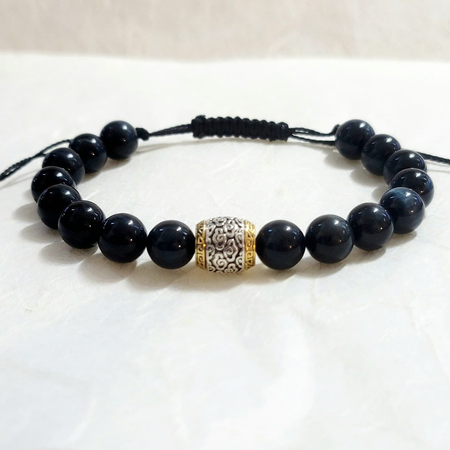 Blue Tiger Eye Gemstone Bracelet | Confidence • Protection • Focus