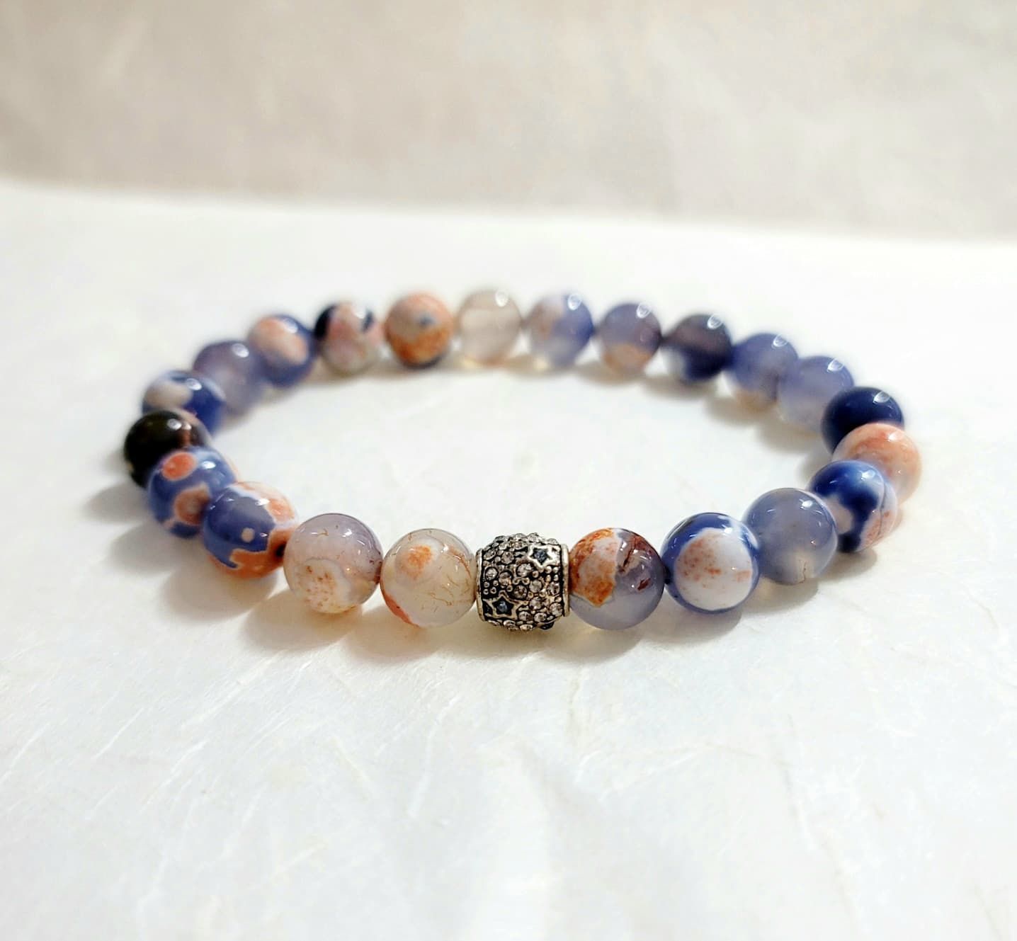 Tas Tas 10mm Blue Fire Agate Bracelet