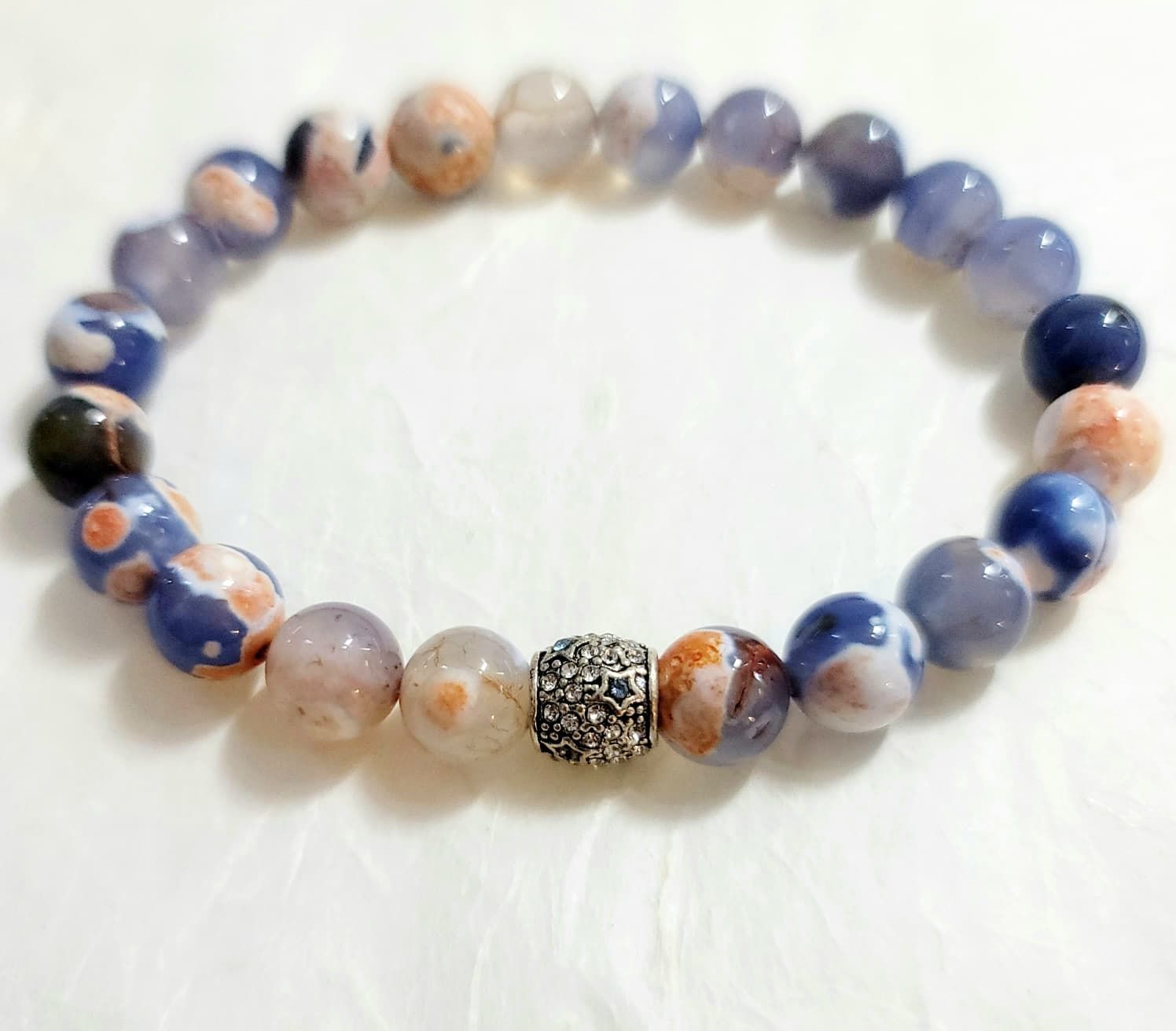 Tas Tas 10mm Blue Fire Agate Bracelet