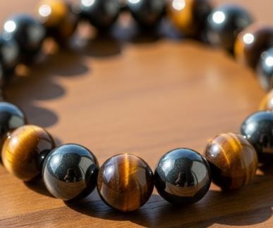 Tiger Eye and Hematite Bracelet