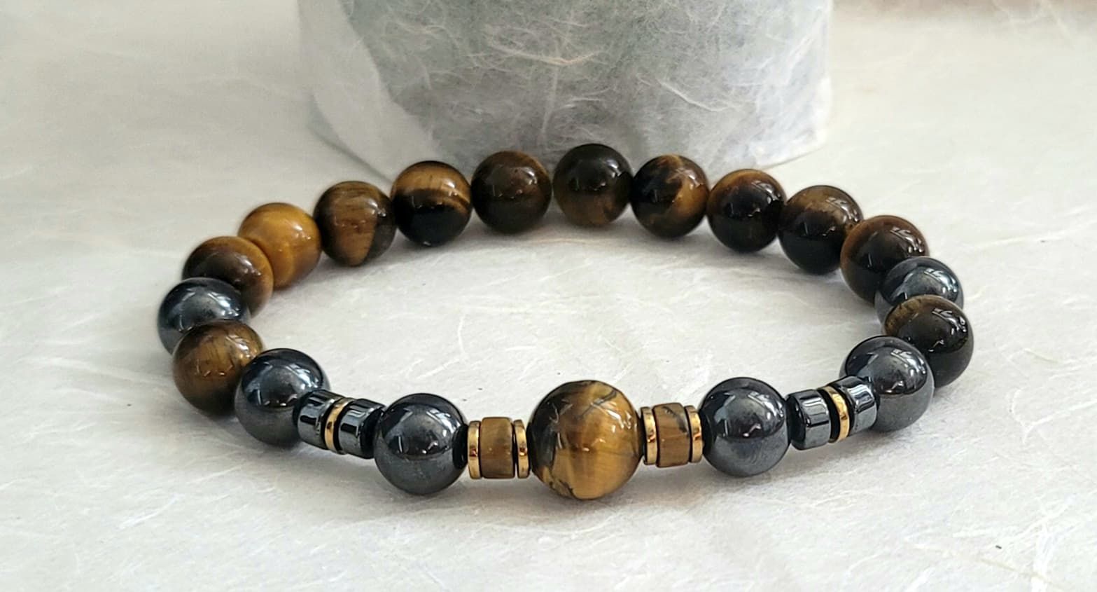 Hematite & Tiger Eye Bracelet – Grounding, Protection & Confidence
