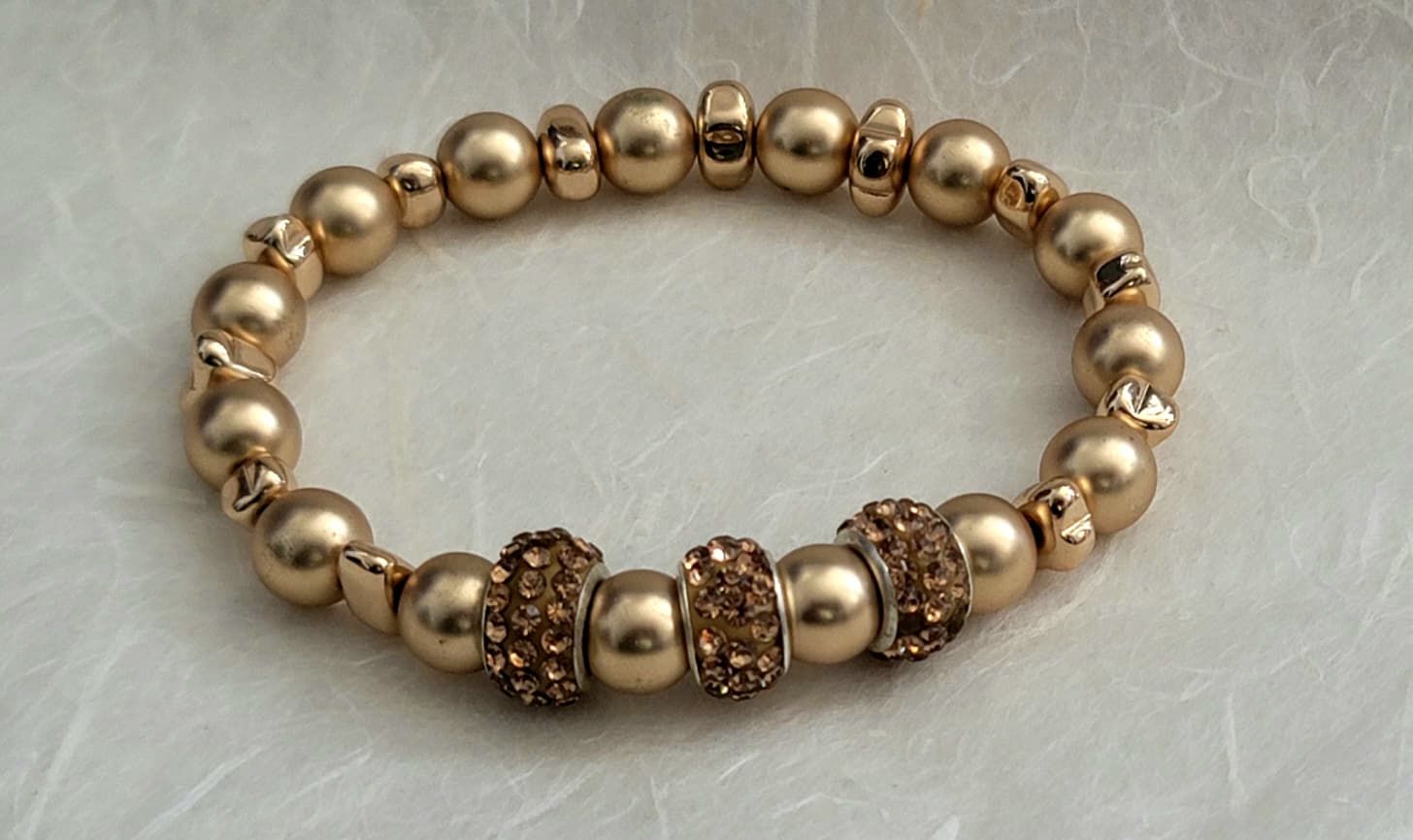 Hematite Golden Nugget Bracelet