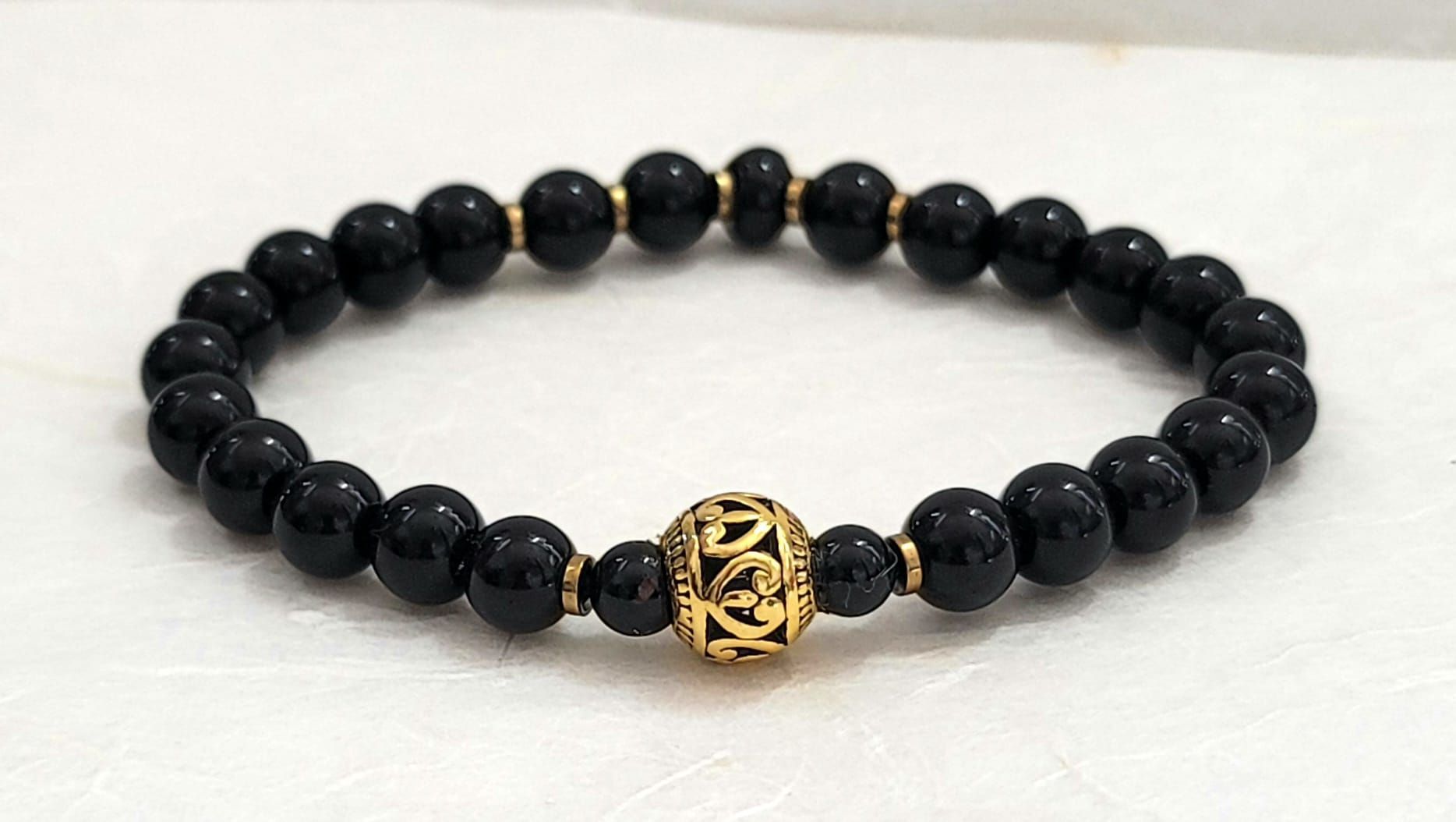 Black Onyx Bracelet for her | Natural Gemstone Jewelry for Protection