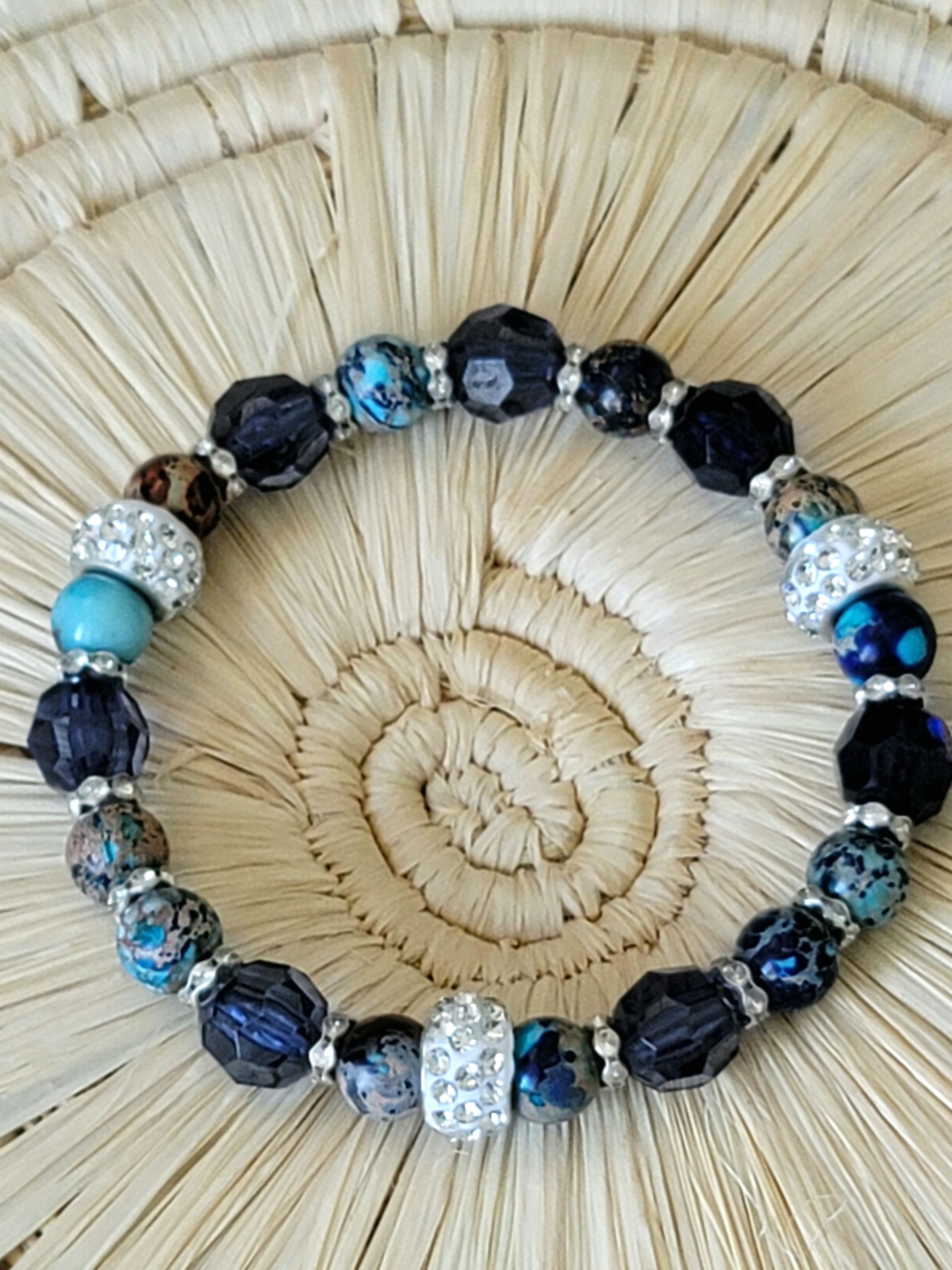 Sparkling Blue Agate Bracelet | Natural Gemstone Jewelry