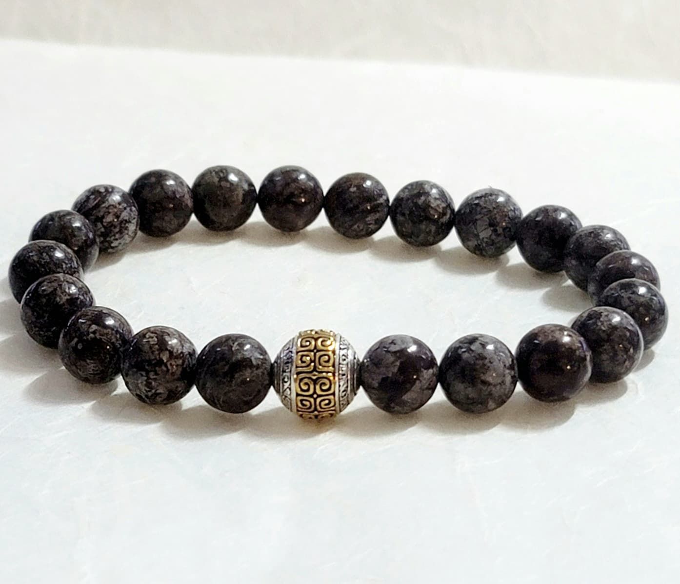 Snowflake Obsidian Gemstone Bracelet | Balance • Protection • Inner Peace