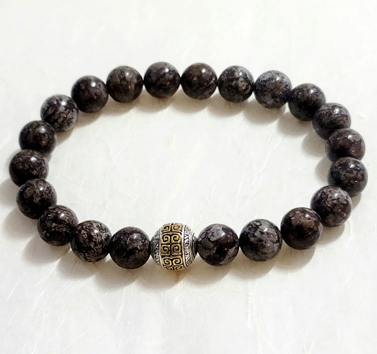 Snowflake Obsidian Gemstone Bracelet | Balance • Protection • Inner Peace