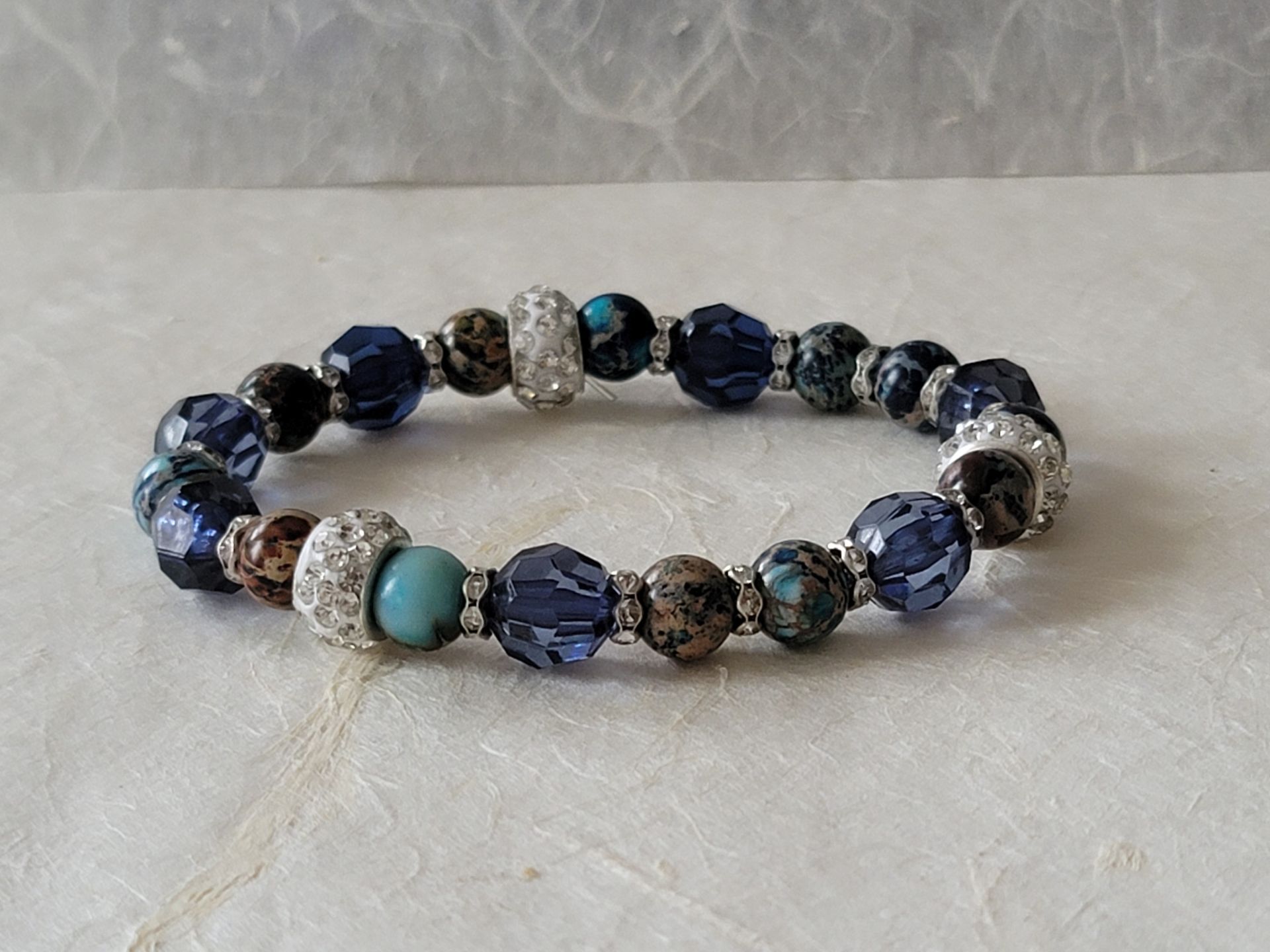 Sparkling Blue Agate Bracelet | Natural Gemstone Jewelry