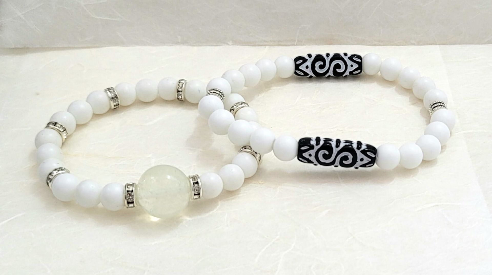 White Hematite and Quartz Bracelet | Elegant Natural Gemstone Jewelry