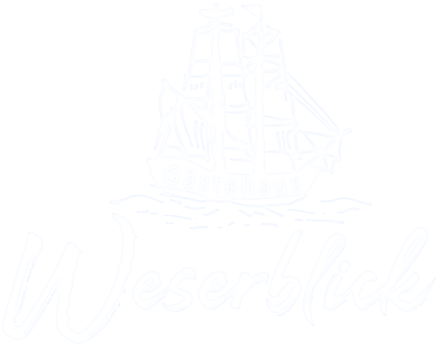 Ein weißer Hintergrund mit der Zeichnung eines Bootes darauf.