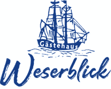 Das Logo für Weserblick zeigt ein Schiff im Wasser