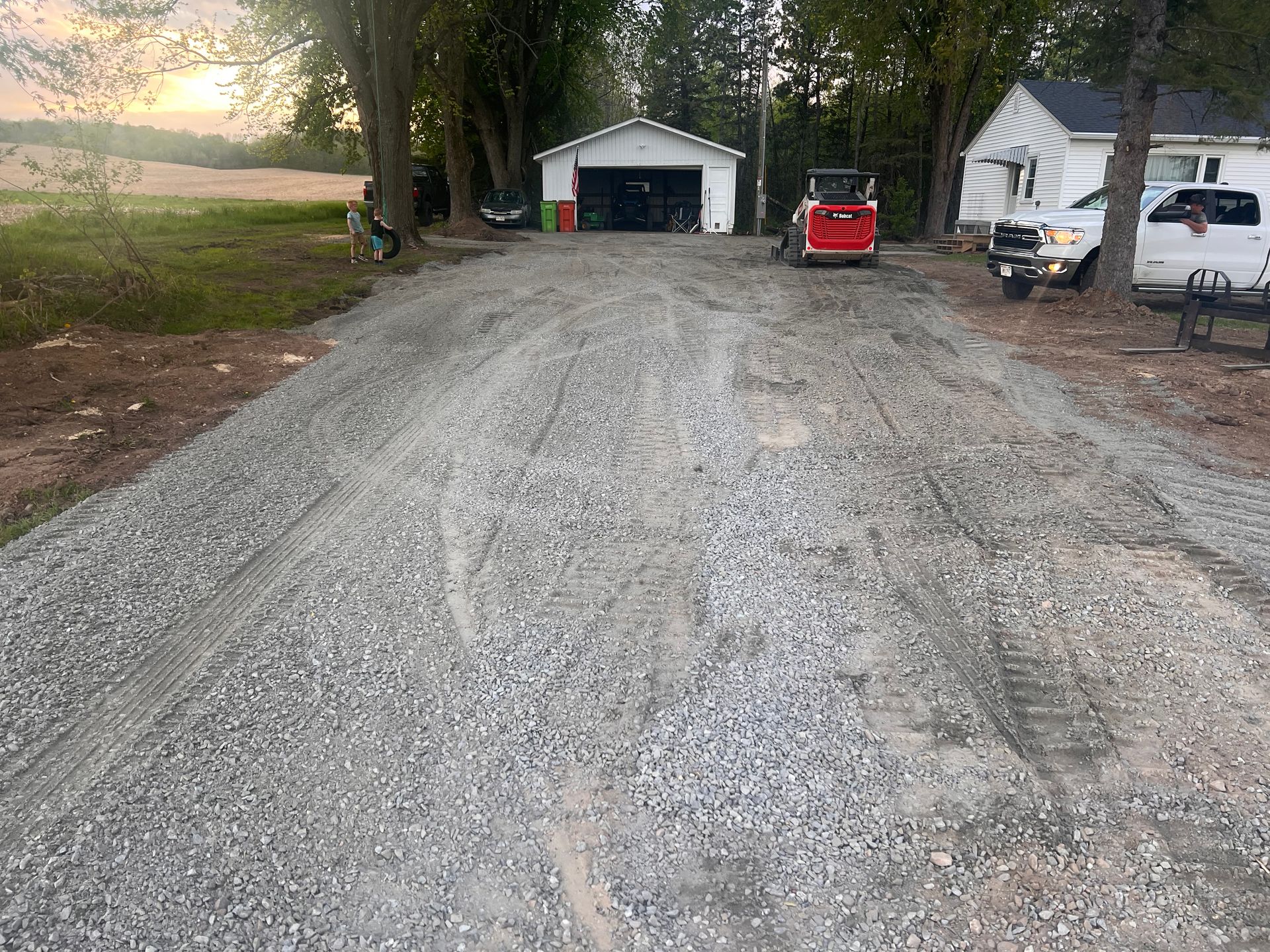 New driveway access cleared through wooded parcel in Dunn County Wisconsin