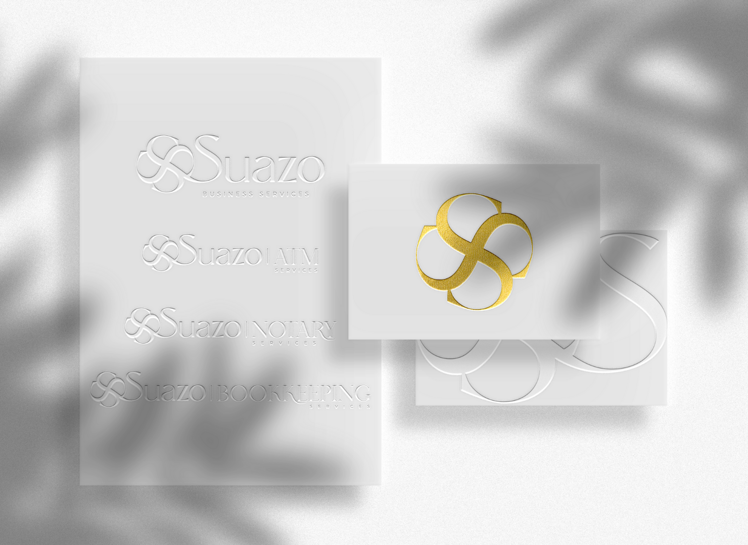 A gold letter s on a gold background