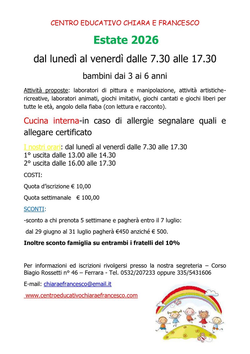 centro estivo 2022
