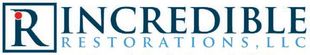 Logo for Incredible Restorations, LLC, featuring a stylized capital R inside a square box with a red dot.