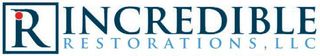 Logo for Incredible Restorations, LLC, featuring a stylized capital R inside a square box with a red dot.