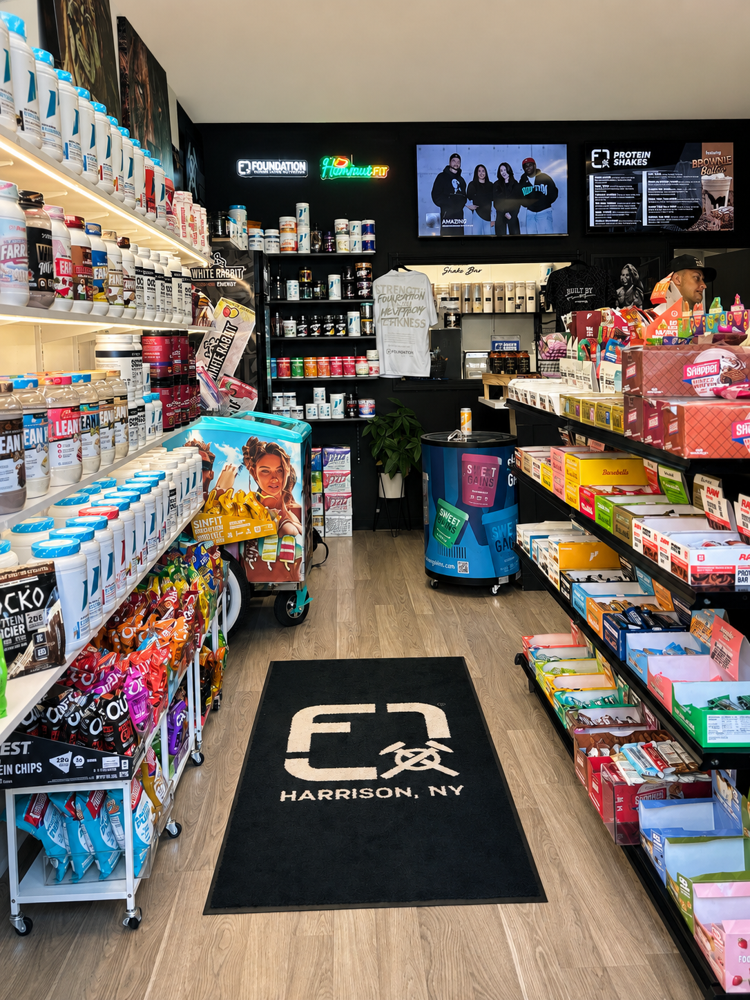 Inside Foundation Harrison, NY store with branded floor mat
