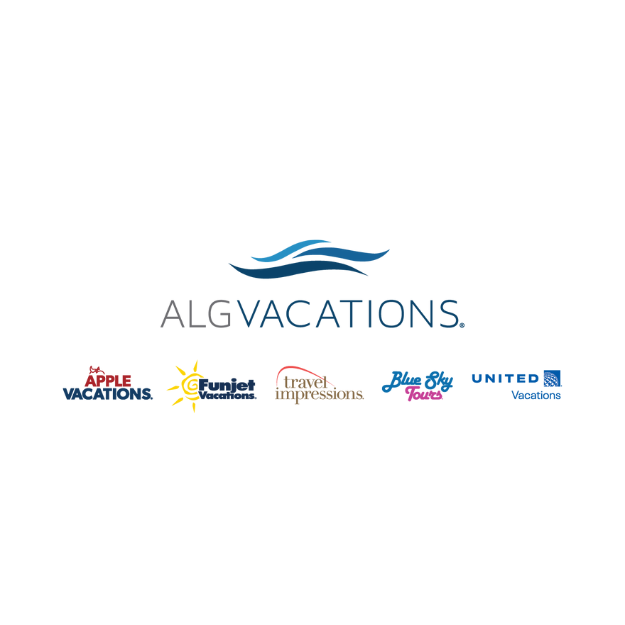 ALG Vacations logo with various travel brands underneath.