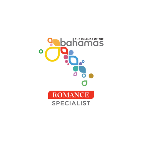 Logo: The Islands of the Bahamas. Colorful abstract design of islands, with 