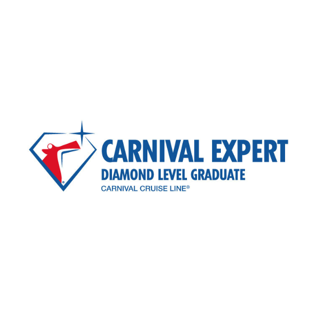 Carnival Expert logo with a diamond, cruise ship outline, and text: