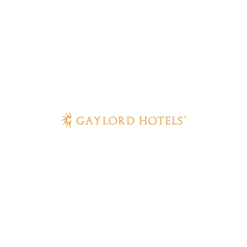 Gaylord Hotels logo with gold sunburst icon and text.