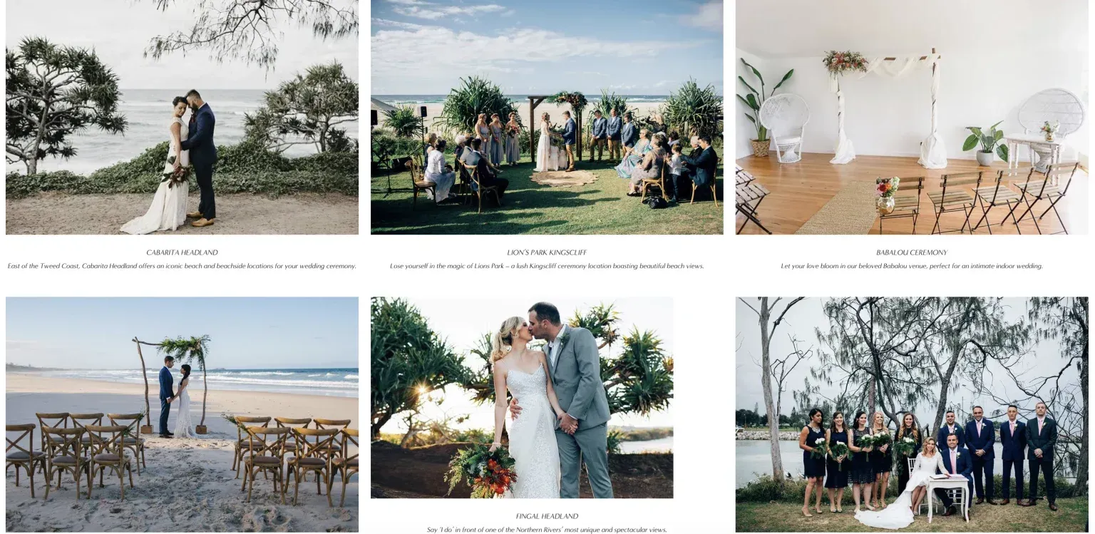 A collage of photos of a bride and groom at a wedding.