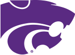 A purple and white logo of a cat on a white background.