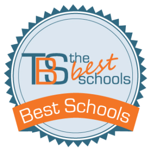 A badge that says the best schools on it