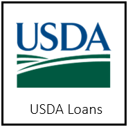 USDA logo with blue text and green landscape graphic, 