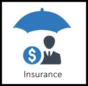 Insurance concept illustration: umbrella over person and dollar symbol.