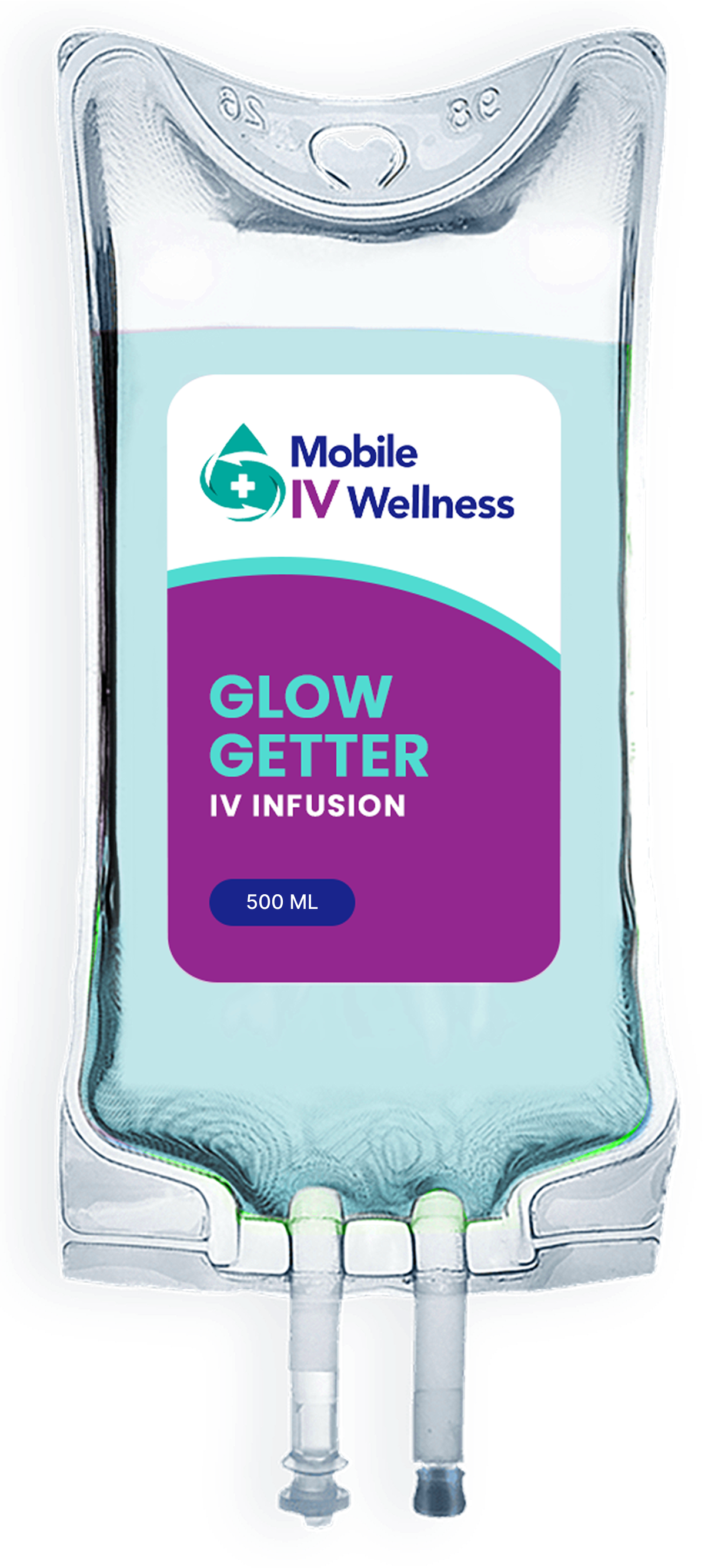 IV bag labeled 
